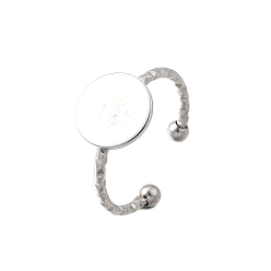 Нержавеющая Сталь Цвет 304 компоненты манжетного кольца из нержавеющей стали, простые настройки кольца пэда, плоско-круглые, цвет нержавеющей стали, круглый : 10 мм, внутренний диаметр: регулируемый