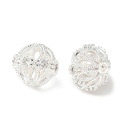 Серебро Латунные микро проложить кубического циркония бусы, долговечный, серебряные, 11.5x10.5 мм, отверстие : 1.8 мм