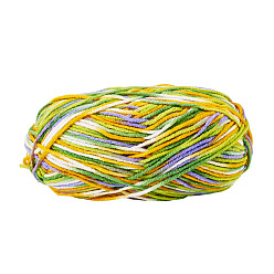 Green Polyester Fibers Knitting Yarn, Cashmere Yarn, for Blanket Pillows Craft Crochet Yarns, Green, 2mm, about 136.70 Yards(125m)/Skein