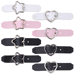 (52) Непрозрачная лаванда 16 шт. 8 стили пряжки из искусственной кожи в форме звезды/сердца, с железными роликовыми пряжками, аксессуары для юбки, разноцветные, 54.5~58x27~29.5x3~4.5 мм, 2 шт / стиль