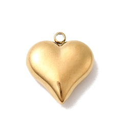 Золотой 304 подвески из нержавеющей стали, сердце, ионное покрытие (ip), золотые, 18x16x6 мм, отверстие : 1.8 мм