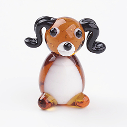 Colorful Handmade Lampwork Puppy Home Display Decorations, Sausage Dog/Dachshund, Colorful, 16x19x21mm