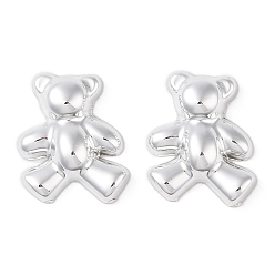 Platinum CCB Plastic Cabochons, Bear, Platinum, 20.5x17.5x5mm
