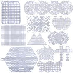 Mixed Shapes 24 шт. 11 стили самодельные формы из пластикового холста, для остроконечных проектов, подставки и поделки, белые, разнообразные, 77x1.5 мм