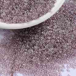 (RR168) Transparent Smoky Amethyst Luster MIYUKI Round Rocailles Beads, Japanese Seed Beads, (RR168) Transparent Smoky Amethyst Luster, 15/0, 1.5mm, Hole: 0.7mm, about 5555pcs/bottle, 10g/bottle