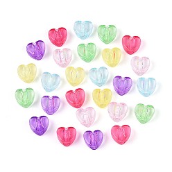 (52) Непрозрачная лаванда 650-700 g 6 цвета прозрачные акриловые бусины, сердце, разноцветные, 10x11x5.5 мм, отверстие : 4 мм