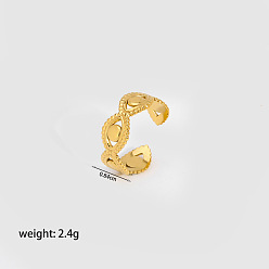 Золотой Женские геометрические манжеты с полыми глазами 304 из нержавеющей стали, золотые