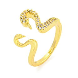 Лебедь 304 Открытая манжета из нержавеющей стали с цирконием для женщин, реальный 18 k позолоченный, лебедь, внутренний диаметр: 15 мм