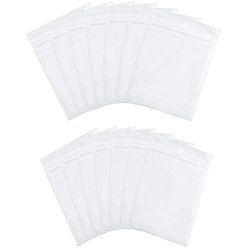 Weiß Rechteckige, wiederverschließbare PVC-Beutel, wiederverschließbare Beutel, obere Dichtung dünn Taschen, pearlized vernickelt, weiß, 12x9 cm, 100 Stück / Set, 10x6 cm, 100 Stück / Set