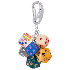 Разноцветный 1 Подвеска в виде акрилового игрального кубика, с застежкой, для украшения сумки, красочный, 89 мм