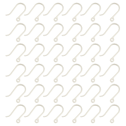 WhiteSmoke Plastic Earring Hooks, Ear Wire, with Horizontal Loop, WhiteSmoke, 11x9x0.6mm, 22 Gauge, Hole: 0.5mm, 120pcs/box
