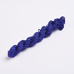 Blue Nylon Thread, Nylon Jewelry Cord for Custom Woven Bracelets Making, Blue, 2mm, about 13.12 yards(12m)/bundle, 10bundles/bag, about 131.23 yards(120m)/bag