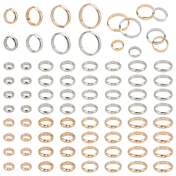 Platinum & Light Gold 8 сумки 8 стиль латунная рамка для бусин, для серег и украшений для волос аксессуары сумка бусина пряжка, круглые кольца, платина и светлое золото, 8~14x2.5 мм, отверстие : 1 мм, 6~12 мм внутренним диаметром, 1 сумка / стиль