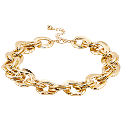 Light Gold 1Женские ожерелья-цепочки из цинкового сплава с витыми двойными кольцами, золотой свет, 19.37 дюйм (49.2 см)