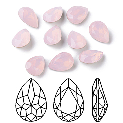 Розовая Вода Опал Граненая капля k 9 кабошоны со стеклянными стразами, класс А, задние и задние, розовая вода опала, 10x7x4 мм