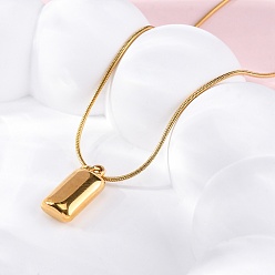 Золотой 304 ожерелья из нержавеющей стали с прямоугольным кулоном в виде змеиной цепи для женщин и мужчин, золотые, 20.24 дюйм (51.4 см)