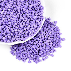 Средний Фиолетовый Выпечка краска стеклянные бусины, граненое сердце, средне фиолетовый, 3.5x4.5x4.5 мм, отверстие : 1 мм, Около 7620 шт / фунт