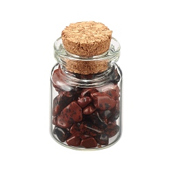 Обсидиан Украшение бутылки желаний прозрачное стекло, бутылочки для исцеления чакры, балансировка драгоценных камней викка, с бусинами из натурального обсидиана, 22x34 мм, чип бусины: 1~8x1.5~10x1~7мм