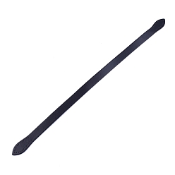 Black PU Leather Bag Handles, for Purse Making Supplies, Black, 60x2.15~2.85x0.25cm, Hole: 1.8mm