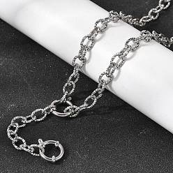 Нержавеющая Сталь Цвет 6мм 201 Текстурированные цепочки из нержавеющей стали, унисекс, не тускнеет, цвет нержавеющей стали, 21.81 дюйм (55.4 см)