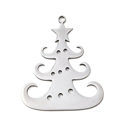 Рождественская елка Рождественские 201 подвески из нержавеющей стали, рождественская елка, 32x26x1 мм, отверстие : 1.6 мм