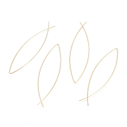 Золотой Минималистские украшения для уличного туризма, ионное покрытие (ip) 304 серьги из нержавеющей стали, серьги ручной работы по контракту, гипоаллергенные серьги, рыба, золотые, 60x15 мм, штифты : 0.7 мм