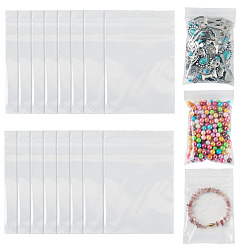 Белый Прозрачные пластиковые сумки на молнии, многоразовые упаковочные пакеты, верхнего уплотнения, мешок с самоуплотнением, прямоугольные, белые, 12x8 см, односторонняя толщина: 2.1 мил(0.055мм), 50 шт