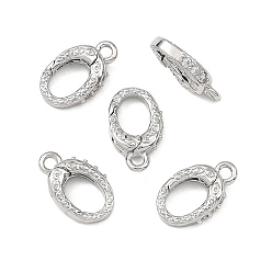 Platinum SHEGRACE Brass Micro Pave Clear Cubic Zirconia Spring Gate Rings, Lead Free & Cadmium Free & Nickel Free, Platinum, 13x8x3mm, Hole: 1.6mm