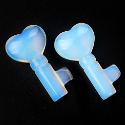 Опал Опалитовый резной ключ-камень в форме сердца, для домашнего офиса настольный орнамент фэн-шуй, 37~40x22x10 мм