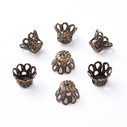 Античная Бронза Железный шарик крышки, без никеля , античная бронза, 6x4.5 мм, отверстие : 1 мм, внутренний диаметр: 5 мм