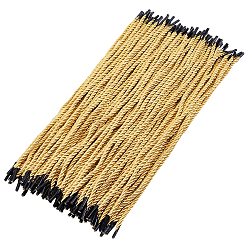 Jaune Cordons torsadés ronds en polyester, avec un embout de cordon noir, pour la fabrication de poignée de corde de sac de cadeau de bricolage, jaune, 350x5mm