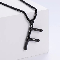 Letter F Стильные ожерелья с подвесками из нержавеющей стали, чёрные, Буква F