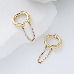 Золотой 304 серьги-манжеты из нержавеющей стали, кабельная цепочка с кисточкой, золотые, 16x15 мм