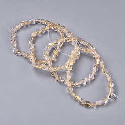 Citrine Natural Citrine Bead Stretch Bracelets, Tumbled Stone, Nuggets, Inner Diameter: 2~2-1/4 inch(5.2~5.6cm)