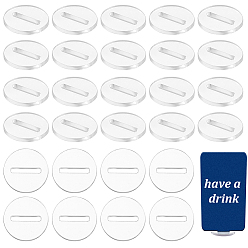 Прозрачный 100шт. акриловые витрины с прорезями, плоско-круглые, прозрачные, 2.5 см