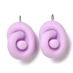 Сливовый Подвески из смолы, с железной фурнитурой, имитация еды, скрученные конфеты, слива, 25x17x13 мм, отверстие : 2 мм