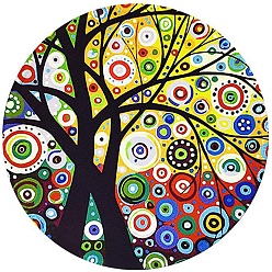 Дерево Резиновый с тканевым ковриком для мыши, плоско-круглые, дерево, 200x3 мм