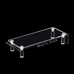 Прозрачный 1-ярусные акриловые фигурки демонстрируют подставки, для глухих коробов, ювелирные изделия, кекс, прозрачные, 30x8 см.