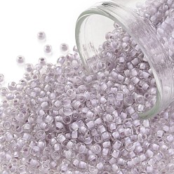(1066) Pale Purple Lined Crystal Toho runde Rocailles, japanische Rocailles, (1066) hellviolett ausgekleideter Kristall, 11/0, 2.2 mm, Bohrung: 0.8 mm, über 1110pcs / Flasche, 10 g / Flasche
