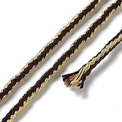 Кокосово-Коричневый 14м двухцветный полиэстеровый плетеный шнур, круглые, кокосового коричневый, 2.5 мм, около 15.31 ярдов (14 м) / рулон