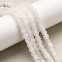 Белый Нефрит Бусины из натурального белого нефрита, граненый стол, вырезанный куб, 5~6x5~6x5~6 мм, отверстие : 1.2 мм, около 61 шт / нитка, 12.20~12.80'' (31~32.5 см)