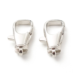 Real Platinum Plated Eco-Friendly Brass Lobster Claw Clasps, Long-Lasting Plated, Lead Free & Cadmium Free, Real Platinum Plated, 20x12x5mm, Hole: 5x1.6mm