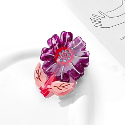 Фиолетовый Заколки для волос в форме когтей из ацетата целлюлозы, аксессуары для волос для женщин и девочек, цветок, фиолетовые, 72x48x50 мм