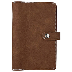 Brun Saddle Couverture de carnet en cuir PU, rectangle, selle marron, 190x125x27mm