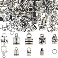 (52) Непрозрачная лаванда Наборы для самостоятельного изготовления ювелирных изделий, включая концы шнура из сплава и застежки-лобстеры, 304 кольца прыжок из нержавеющей стали, разноцветные, 16x8 мм, отверстие : 2 мм