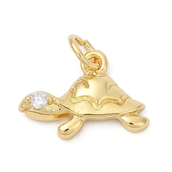 Настоящее золото 18K Кулон из циркония, черепаховые чары, долговечный, без свинца и без кадмия, стойки покрытие, с целью перехода в кольце, реальный 18 k позолоченный, 10x15x3 мм, отверстие : 3.4 мм