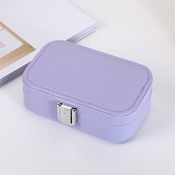 Lilac PU Leather Jewelry Packaging Box for Necklaces Earrings Storage, Lilac, 7.5x12x4cm