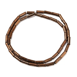 с Покрытием Меди Гальванические бусины из натуральной лавы, колонка, с медным покрытием, 9x3 мм, отверстие : 1 мм, около 43 шт / нитка, 15.75'' (40 см)