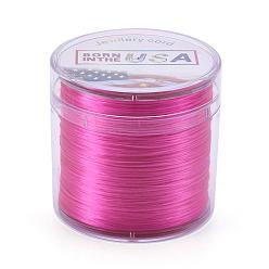 Deep Pink Flat Elastic Crystal String, Elastic Beading Thread, for Stretch Bracelet Making, Deep Pink, 0.5mm, about 328.08 yards(300m)/roll