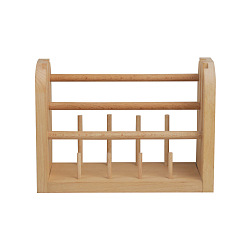 Цвет Древесины Вращающаяся прядильщик мотка деревянной пряжи, шпуледержатель с клубком пряжи, органайзер из шерстяного шнура, инструмент для вязания крючком, деревесиные, 26.5x15 см